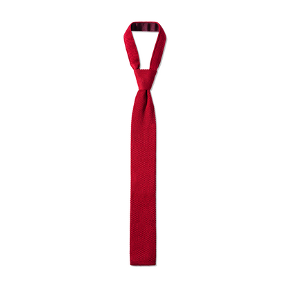 Cotton Knit Tie in Beet