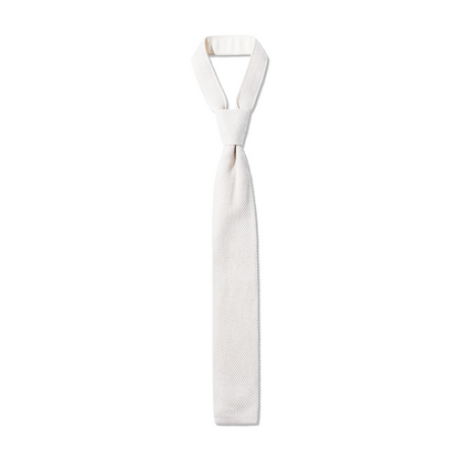 Cotton Knit Tie in Milk