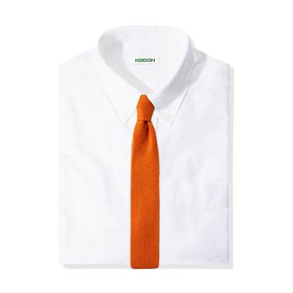 Smooth Wool Knit Tie in Clementine