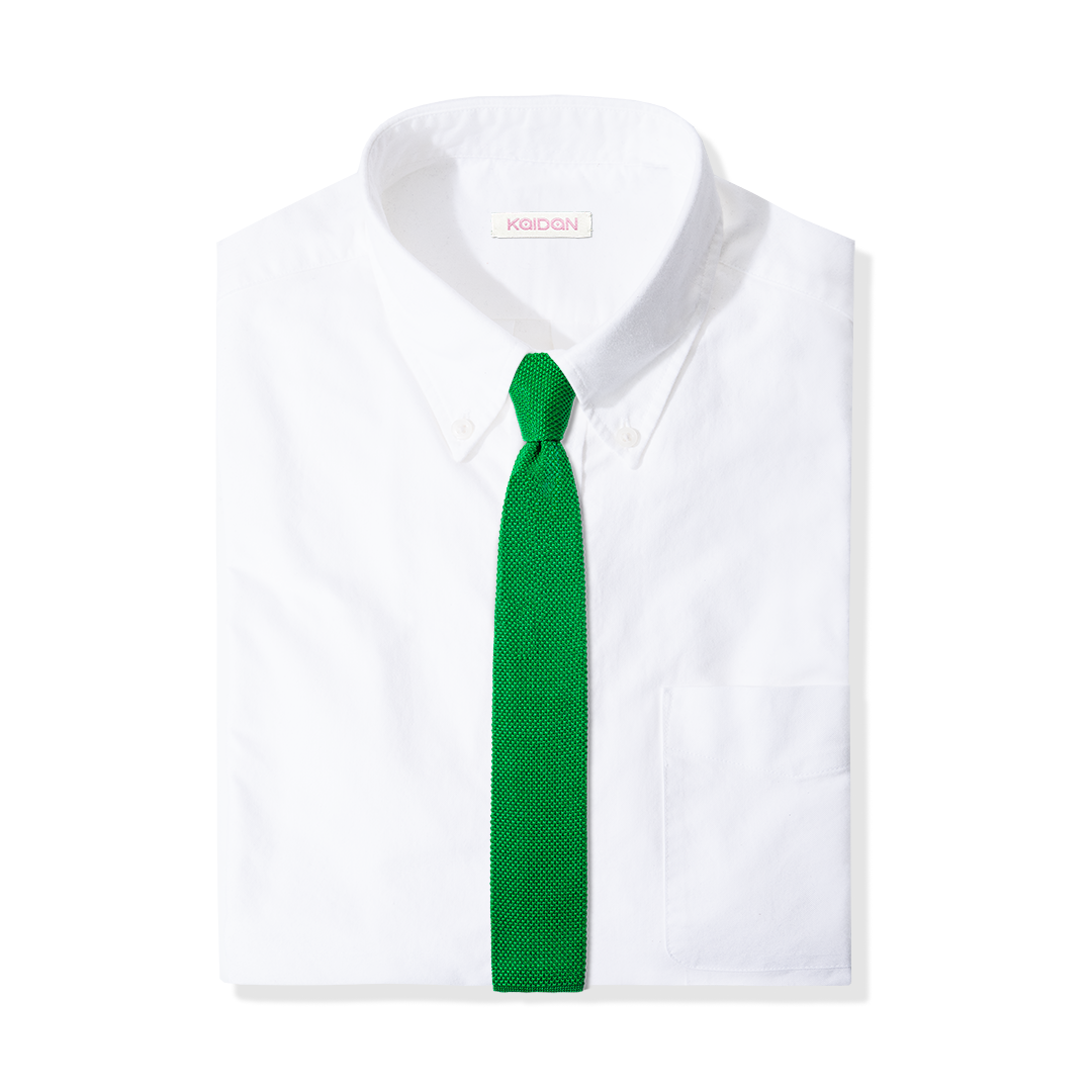 Cotton Knit Tie in Grass