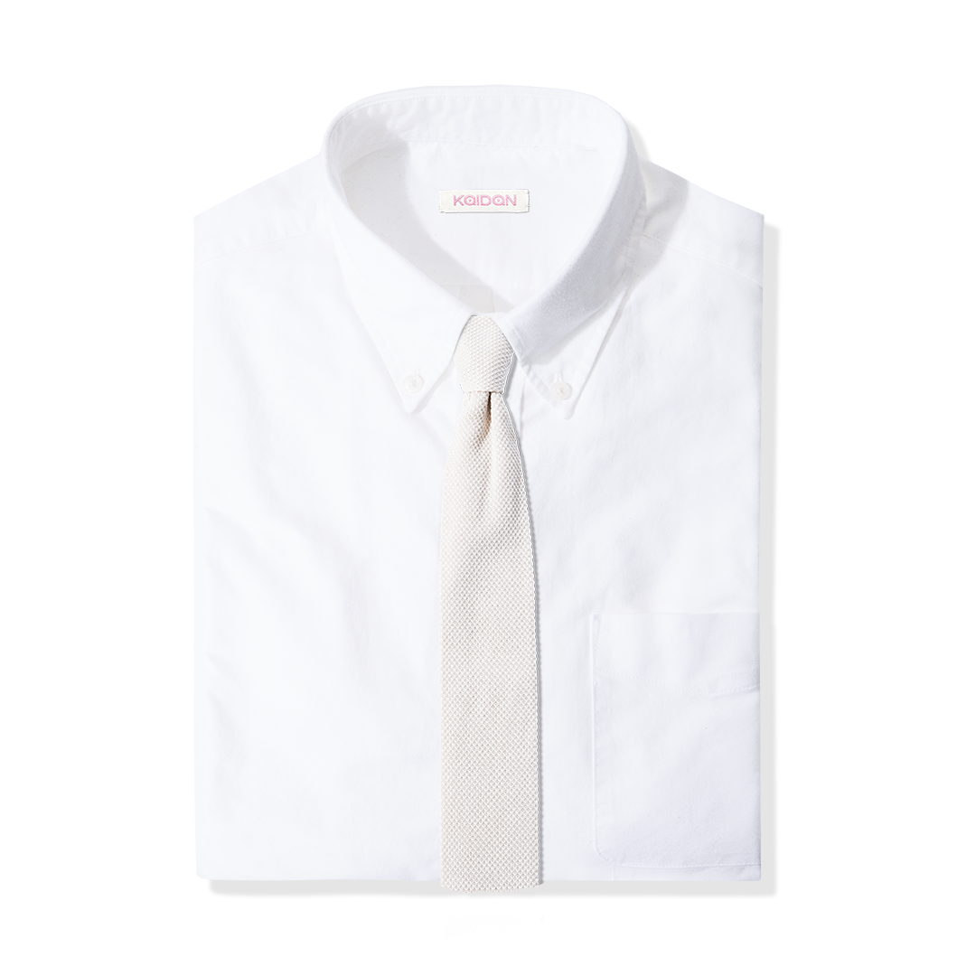 Cotton Knit Tie in Milk