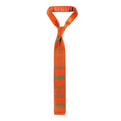 Silk Knit Tie in Carrot
